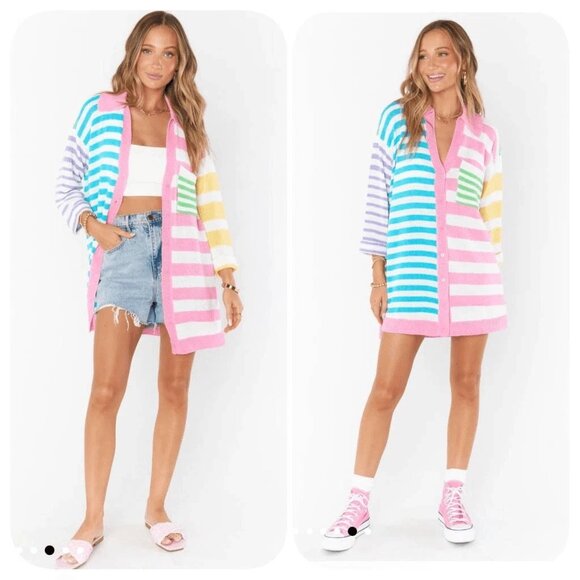 Colorful Sonny Oversized Button Up Cardigan Sweater - S - Picture 6 of 6